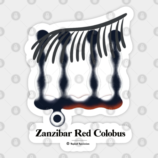 Bold monkey print "Zanzibar red colobus" Sticker by RockPaperScissors